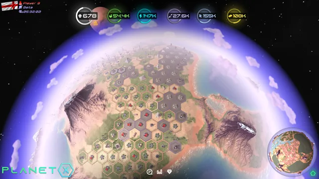 The planet seen from orbit with a large empire